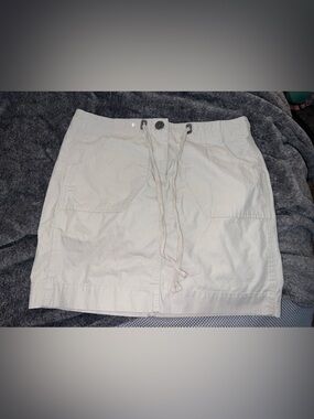 Loft Casual Drawstring Mini Skirt in Light Beige size 8